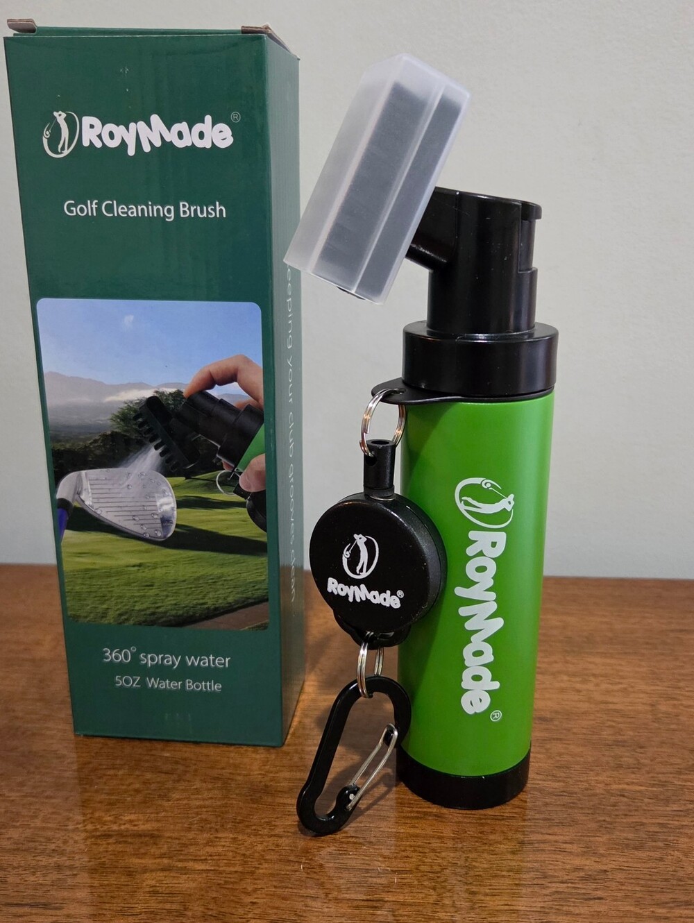 Golf Club Brush Cleaner With Retractable Clamp Portable & Lightweight 5oz
